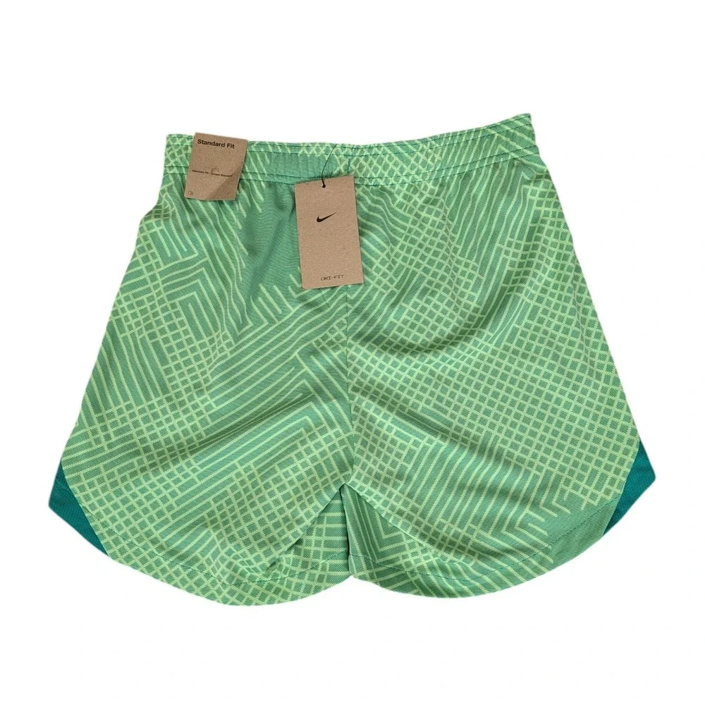 Nike Womens Dri-FIT Soccer Shorts Green Geometric Pattern DV2867-370 XS New